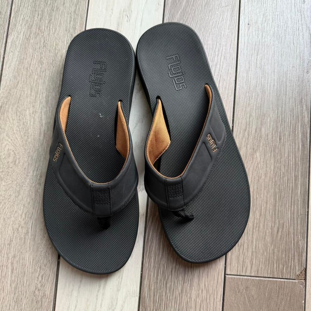 Flojos black brown comfort flip